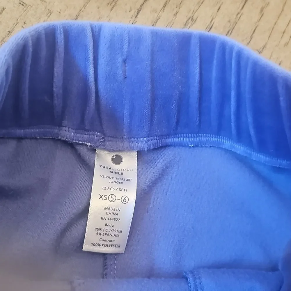 Yogalicious Purple Velour Jogging Set Size 5/6